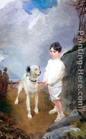 Lane Lovell and His Dog painting - Cecilia Beaux Lane Lovell and His Dog art painting